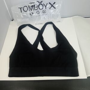 NEW Tomboy X Black Sports Bra Size Medium All Day Bralette Modal